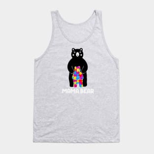 Mama Bear Autism Awareness Gift for Birthday, Mother's Day, Thanksgiving, Christmas Tank Top